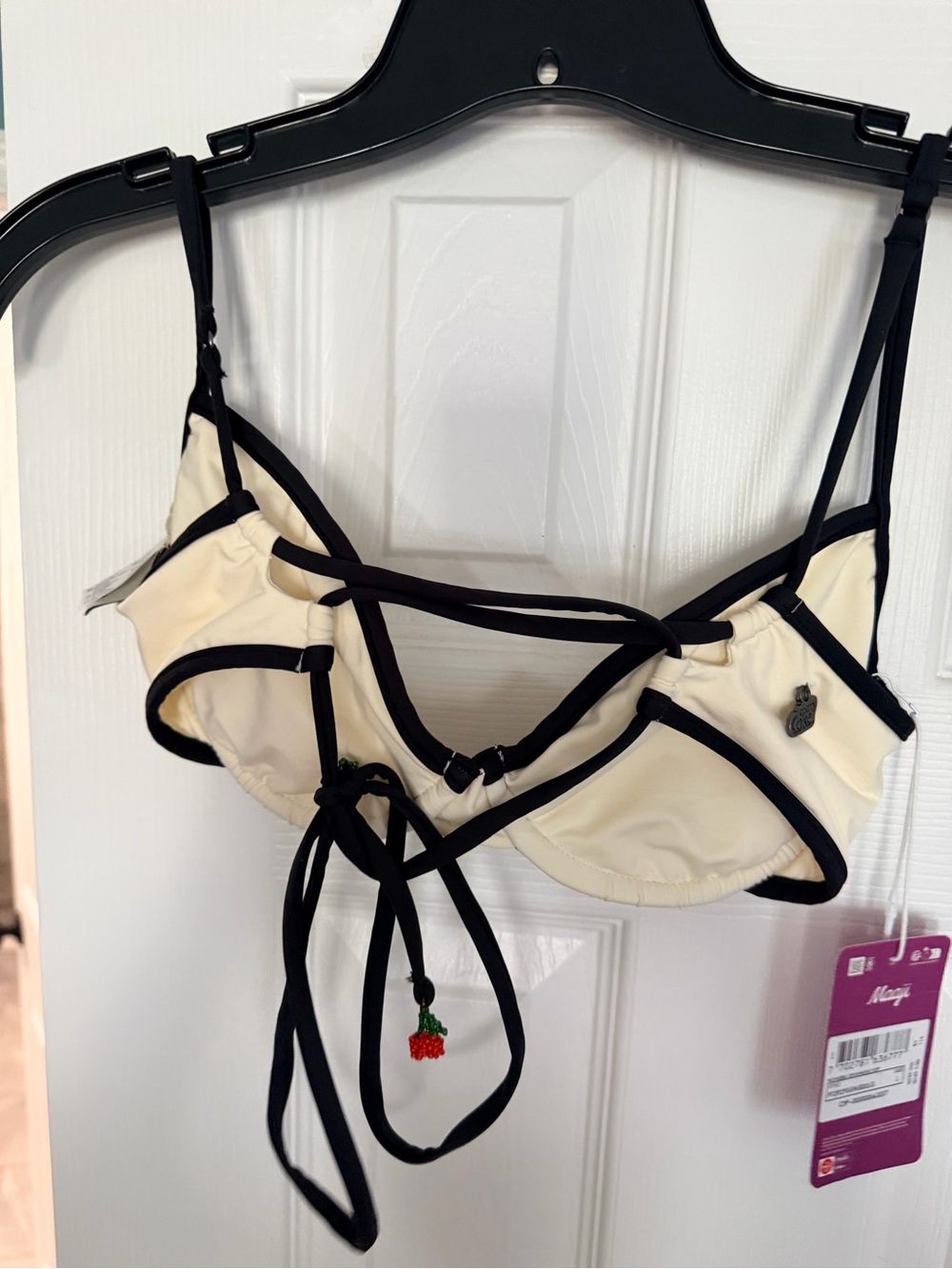 Maaji Cherry Coke Bikini Top with Black Trim - Picture 3 of 4